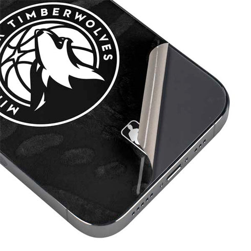 NBA Minnesota Timberwolves Black Animal Print iPhone 14 Pro Skin